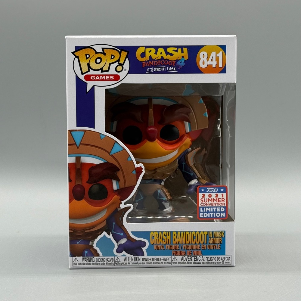 Funko Pop! #841 Crash Bandicoot Mask Armor SDCC Exclusive w/ Protector *Vaulted*
